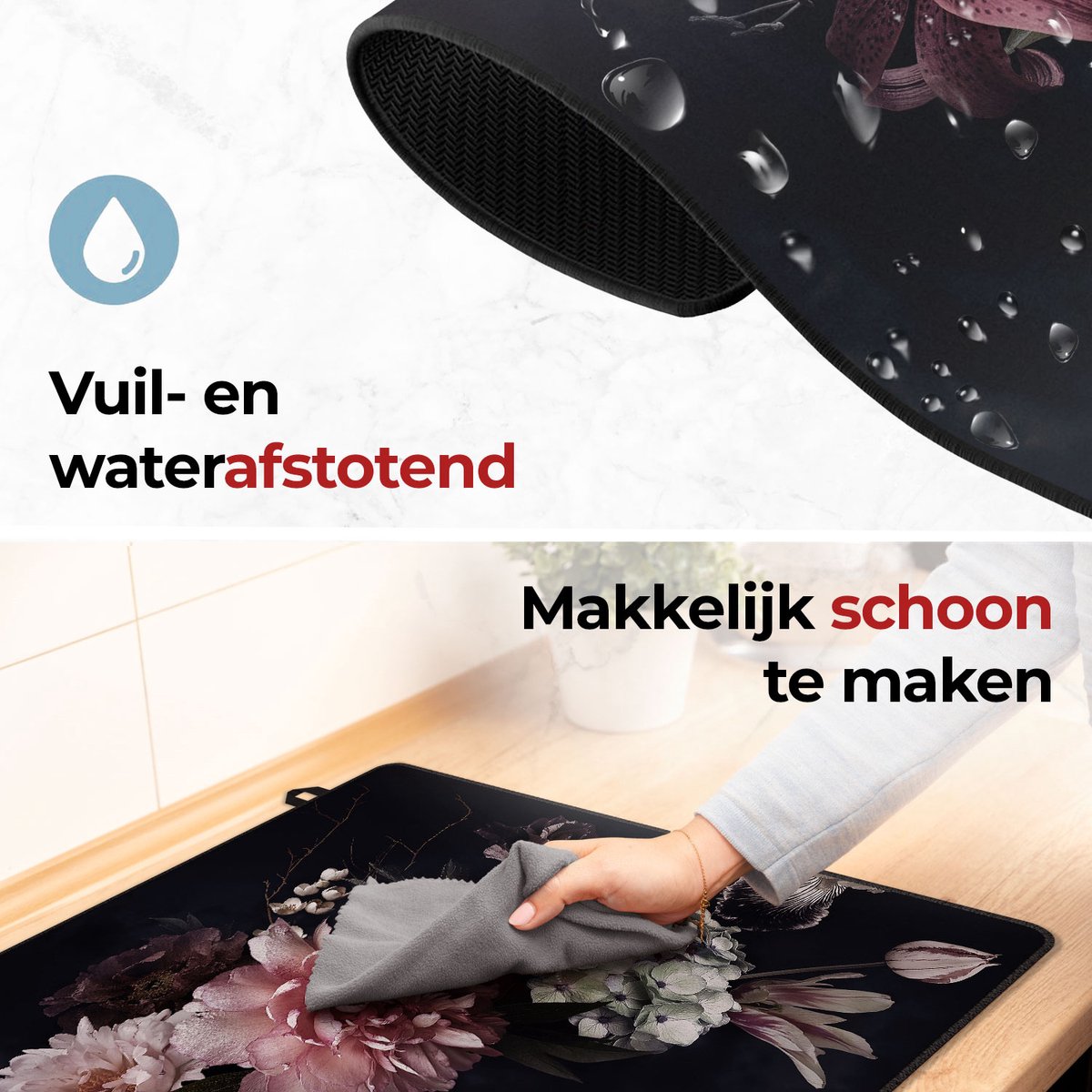 Inductie beschermer vintage bloemen makkelijk schoon te maken