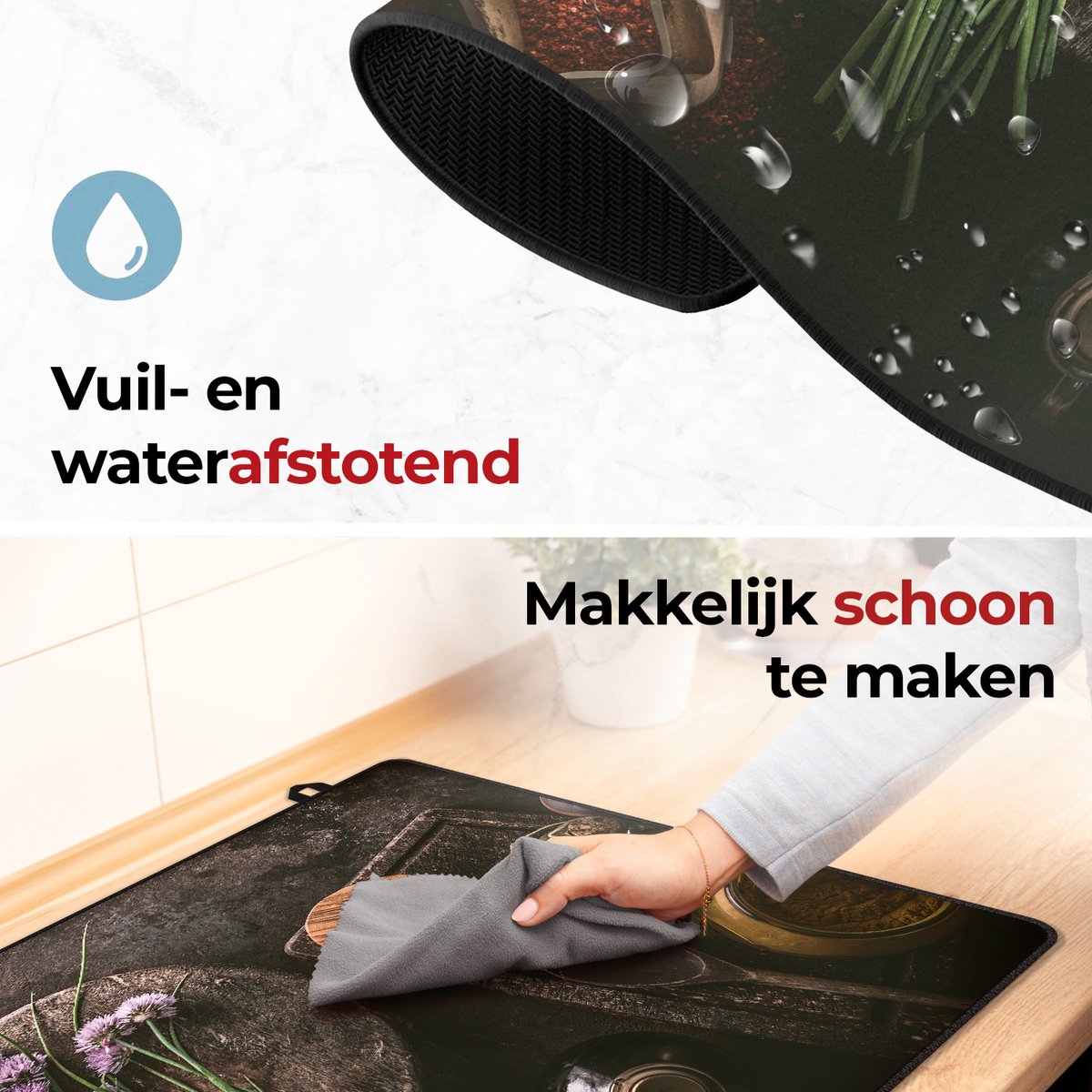 Inductie beschermer stilleven specerijen makkelijk schoon te maken
