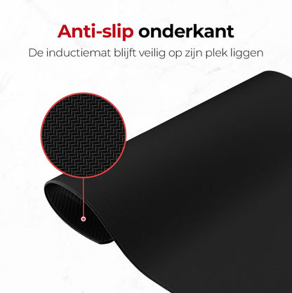 Inductie mat zwart effen anti slip onderkant