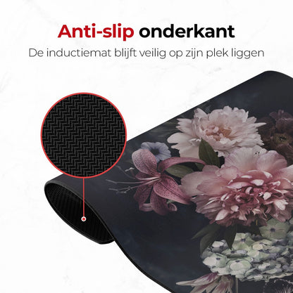 Inductie mat vintage bloemen anti slip onderkant