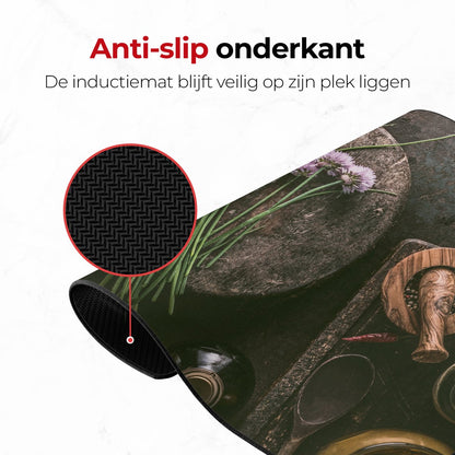 Inductie mat stilleven specerijen anti slip onderkant